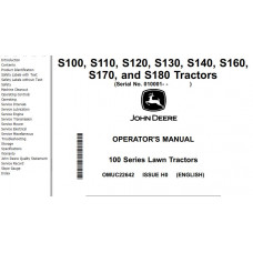 John Deere Tractors S100 to S180 Operator's Manual
