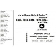 John Deere Tractors X300 X304 X310 X320 X324 X360 Operator's Manual