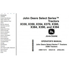 John Deere Tractors X330 to X394 Operator's Manual