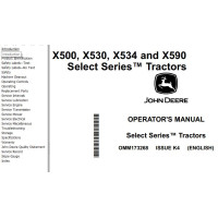 John Deere Tractors X500 X530 X534 X590 Operator's Manual