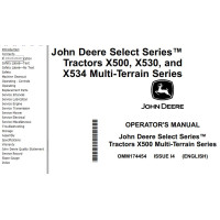 John Deere Tractors X500 X530 X534Multi-Terrain Operator's Manual
