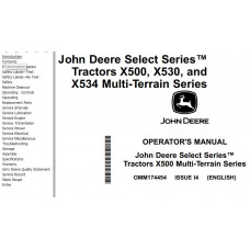 John Deere Tractors X500 X530 X534Multi-Terrain Operator's Manual