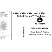 John Deere Tractors X570 X580 X584 X590 Operator's Manual