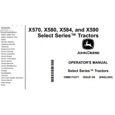 John Deere Tractors X570 X580 X584 X590 Operator's Manual