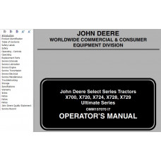 John Deere Tractors X700 X720 X724 X728 X729 Ultimate Operator's Manual