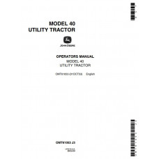 John Deere Utility Tractor 40 Operators Manual