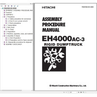 Hitachi Rigid Dump Truck EH4000AC-3 Assembly Procedure Manual