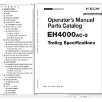 Hitachi Rigid Dump Truck EH4000AC-3 Operator Manual