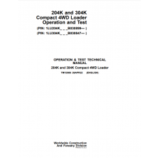 John Deere 204K, 304K (iT4) Compact Loader Diagnostic, Operation and Test Service Manual