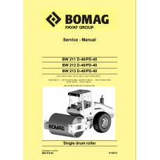Bomag BW 211 D-40, BW 211 PD-40, BW 212 D-40, BW 212 PD-40, BW 213 D-40, BW 213 PD-40 Service Manual