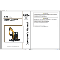 Gehl Heavy Equipment Excavator Operators Manual