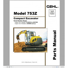 Gehl Heavy Equipment Excavator Parts Manual