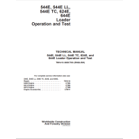 John Deere Loader 544E 544E LL 544E TC 624E 644E Operation And Test Manual