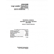 John Deere Log Loader 430B, 435 Operation And Test Manual