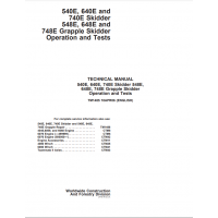John Deere Skidder 540E, 640E, 740E, 548E, 648E, 748E Operation And Test Manual