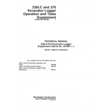 John Deere Excavator Logger 330LC, 370 Operation And Test Manual