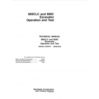 John Deere Excavator 600CLC, 800C Operation And Test Manual