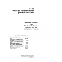 John Deere Feller Buncher 843K Operation And Test Manual