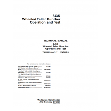 John Deere Feller Buncher 843K Operation And Test Manual