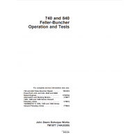 John Deere Feller Buncher 840, 740 Operation And Test Manual